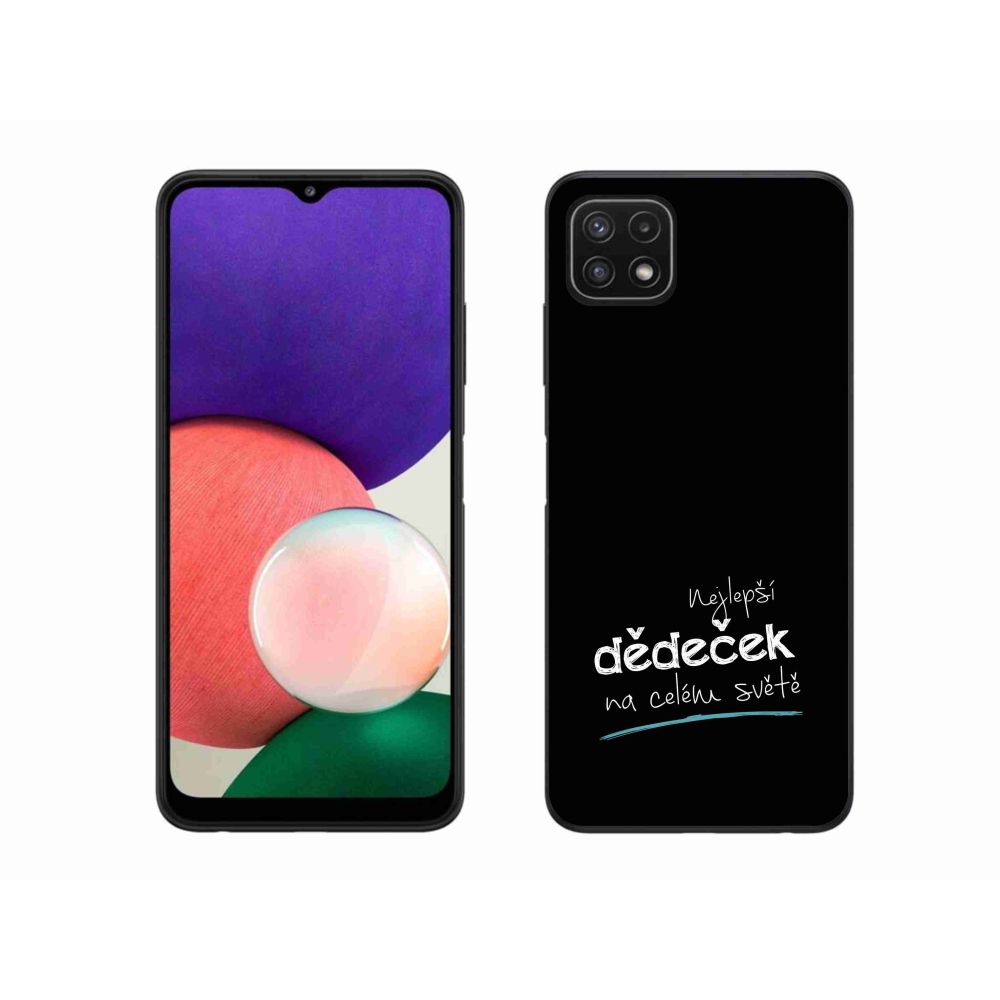 Gél borító mmCase Samsung Galaxy A22 5G - a legjobb nagypapa 3 fekete háttérrel