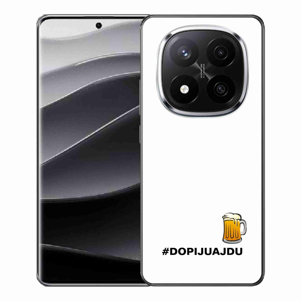 Gél borítás mmCase a Xiaomi Redmi Note 14 Pro+ 5G - sör motívum 1 fehér háttérrel