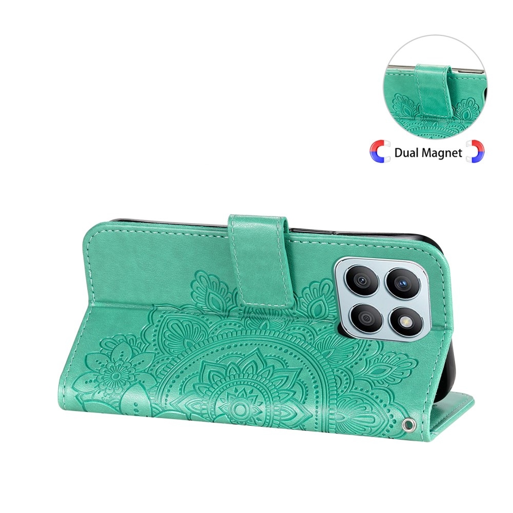 Mandala könyvtáska Honor X8b-hez - teal színű