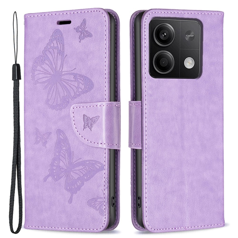Pillangó könyv tok Xiaomi Redmi Note 13 5G - világos lila