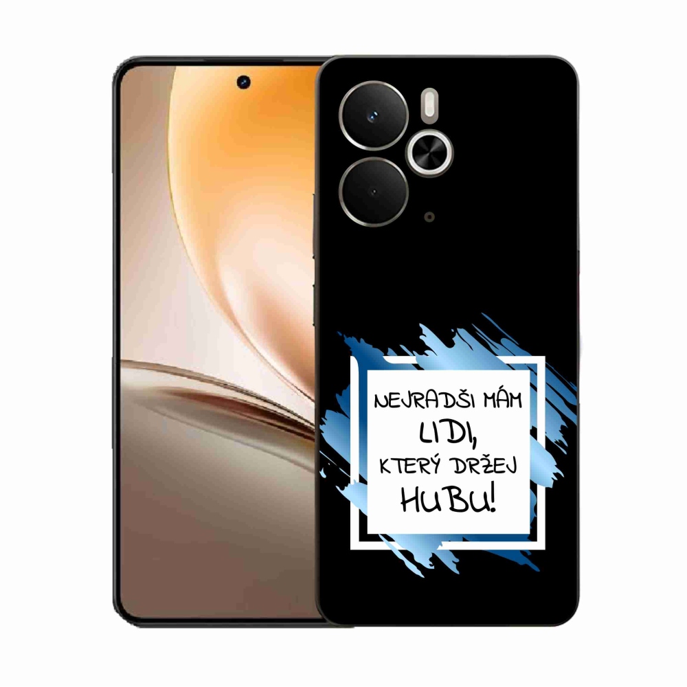 Gél borító mmCase a Realme 14 5G készülékhez - vicces szöveg 7 fehér és fekete háttérrel