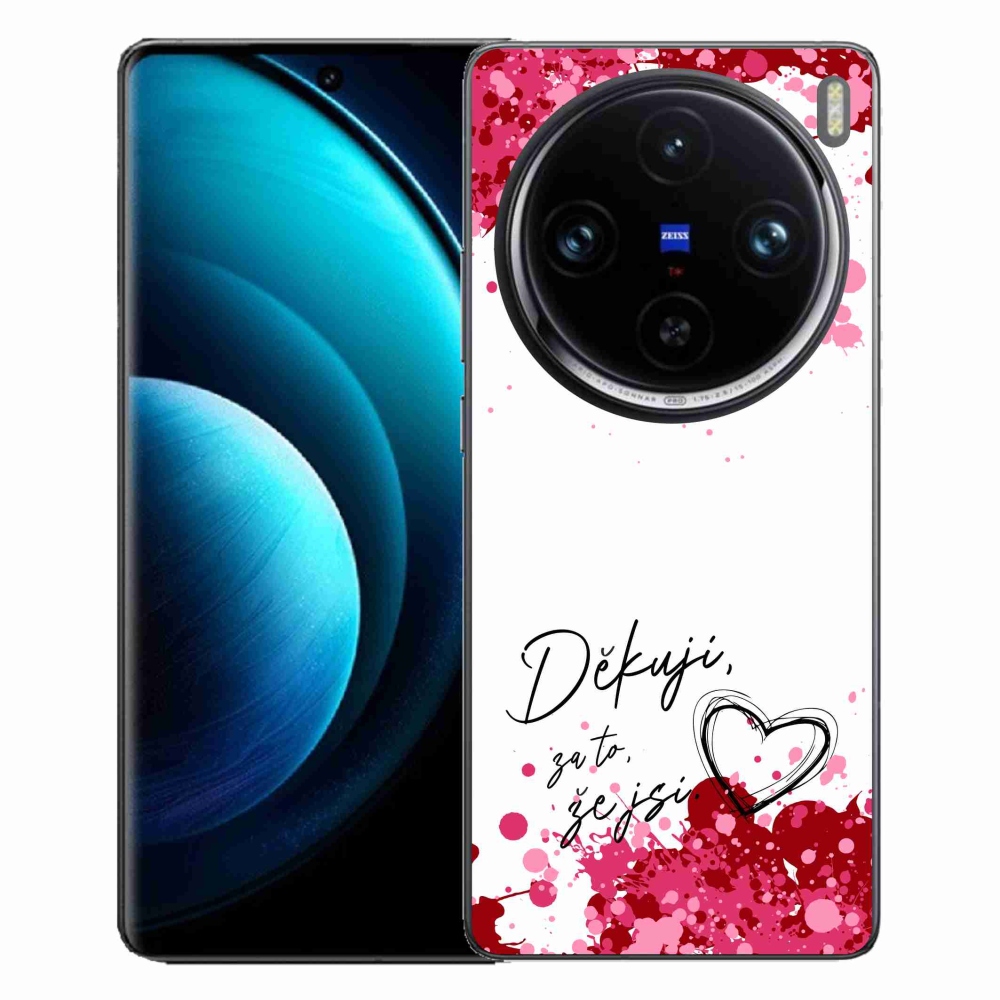 Gél borító mmCase a Vivo X100 Pro 5G készülékhez - szerelmes szöveg 2 fehér háttér