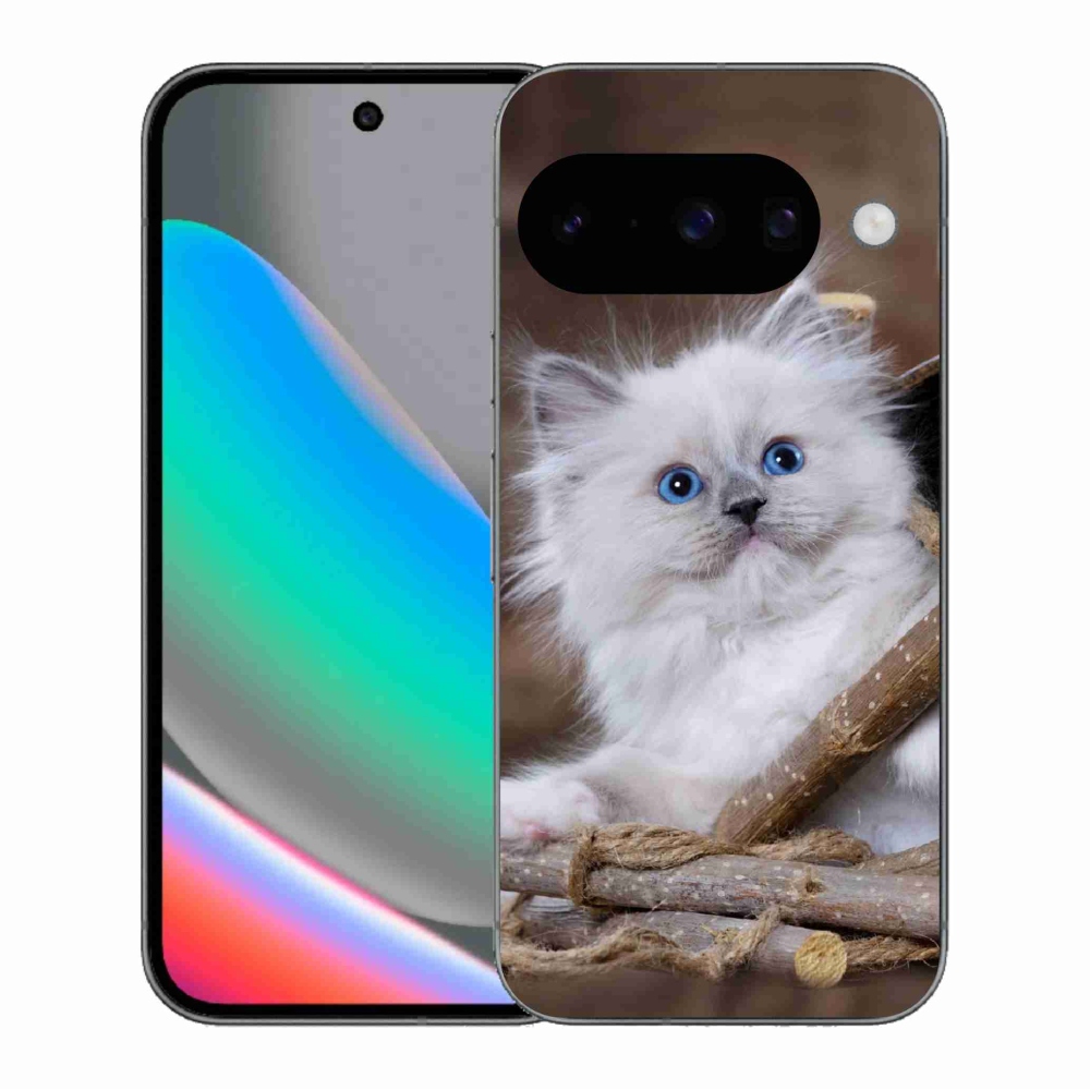 Gél védőhuzat mmCase a Google Pixel 10 készülékhez - fehér cica