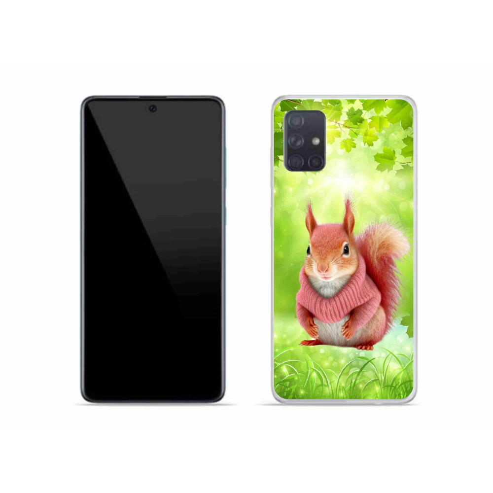 Zselés borítás mmCase Samsung Galaxy A51 készülékhez - mókus pulóverben