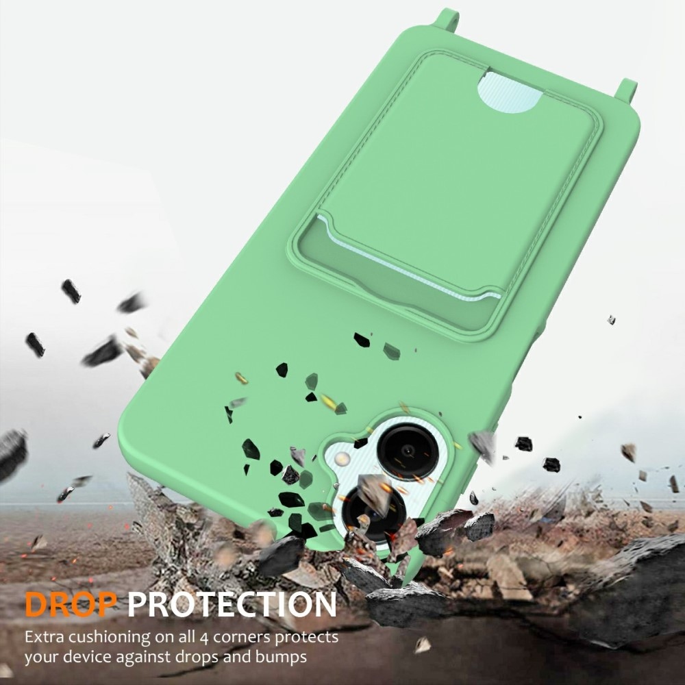 Zsinórral ellátott zselés tok Samsung Galaxy A06 4G kártyához - zöld