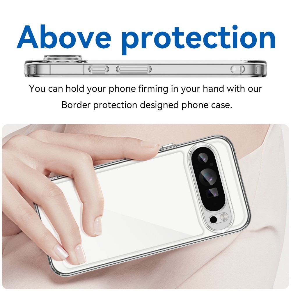 Gél tok rögzített hátlappal a Google Pixel 9 Pro XL-re - átlátszó