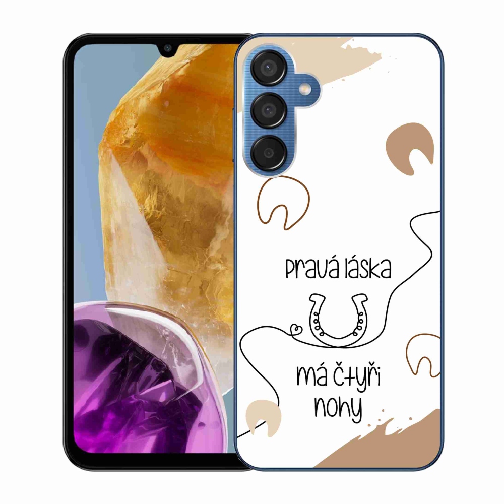 Gél borító mmCase Samsung Galaxy M15 5G - ló motívum fehér háttérrel