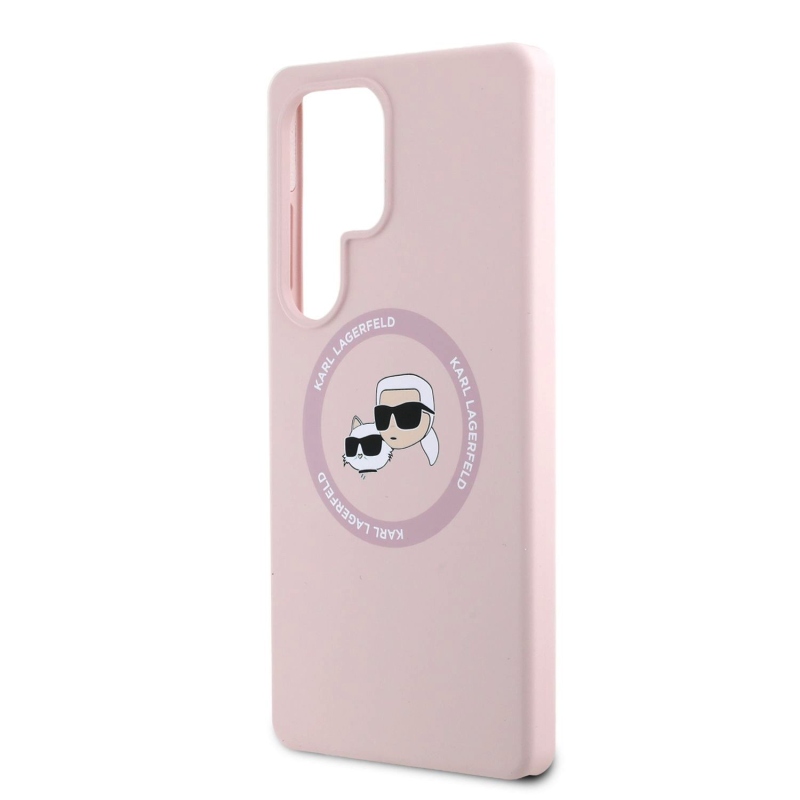 Karl Lagerfeld Liquid Silicone K&CH Heads MagSafe hátlap Samsung Galaxy S25 Ultra Pink borító Samsung Galaxy S25 Ultra Pink