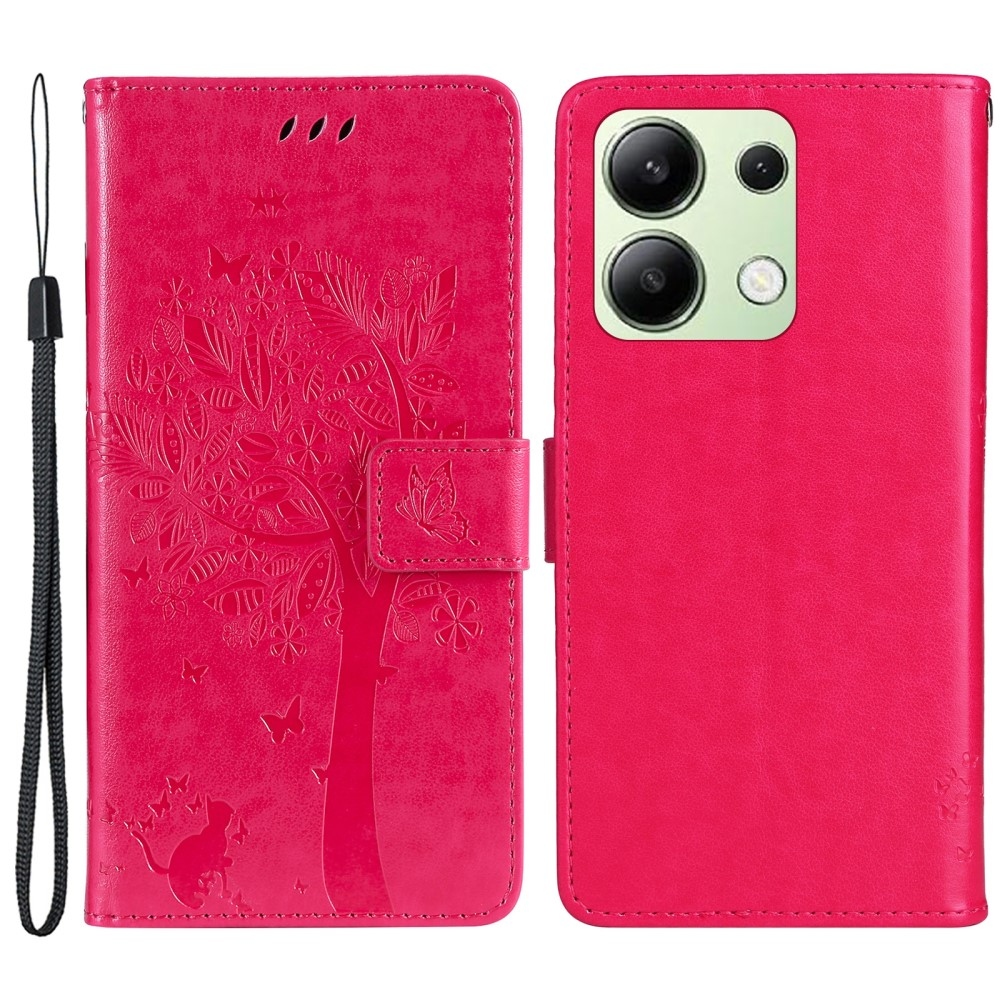 Fák könyv tok Xiaomi Redmi Note 13-hoz - rózsaszínű