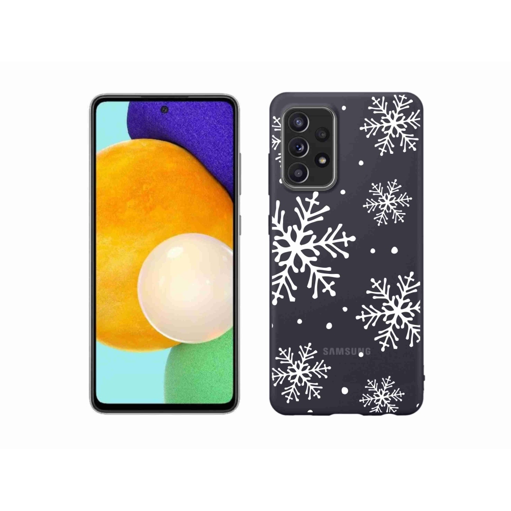 Zselés borítás mmCase Samsung Galaxy A52s 5G - fehér pelyhek átlátszó háttéren