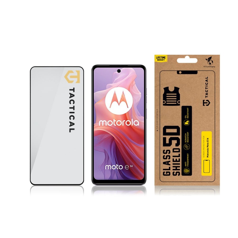 Tactical Glass Shield 5D üveg a Motorola E14 fekete készülékhez