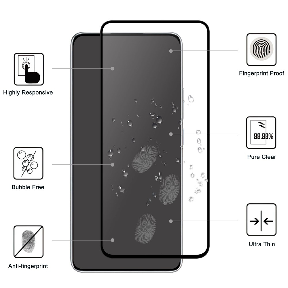 9H teljes képernyő edzett üveg a Xiaomi Redmi Note 14 5G-nél
