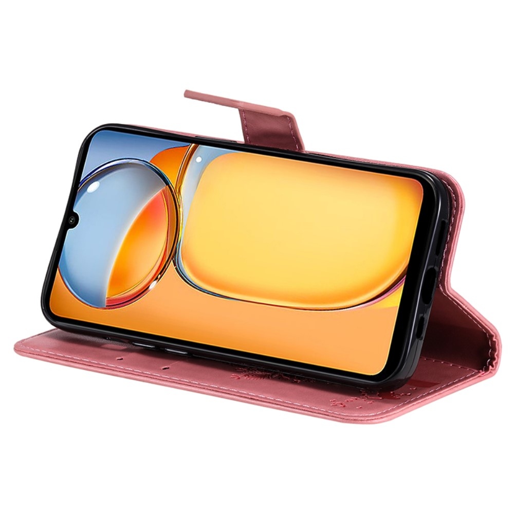Fák könyvtáska Xiaomi Poco C65/Redmi 13C - rózsaszínű