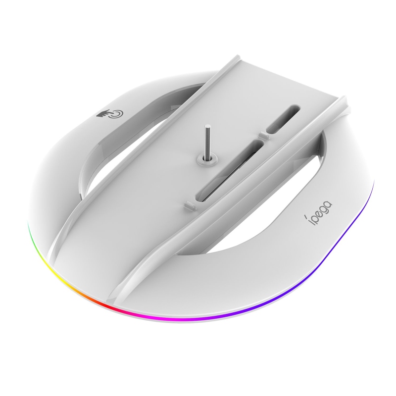 iPega P5S035SA Függőleges állvány (2xUSB-A) RGB-vel PS5 Slim/PS5 Pro fehér színhez