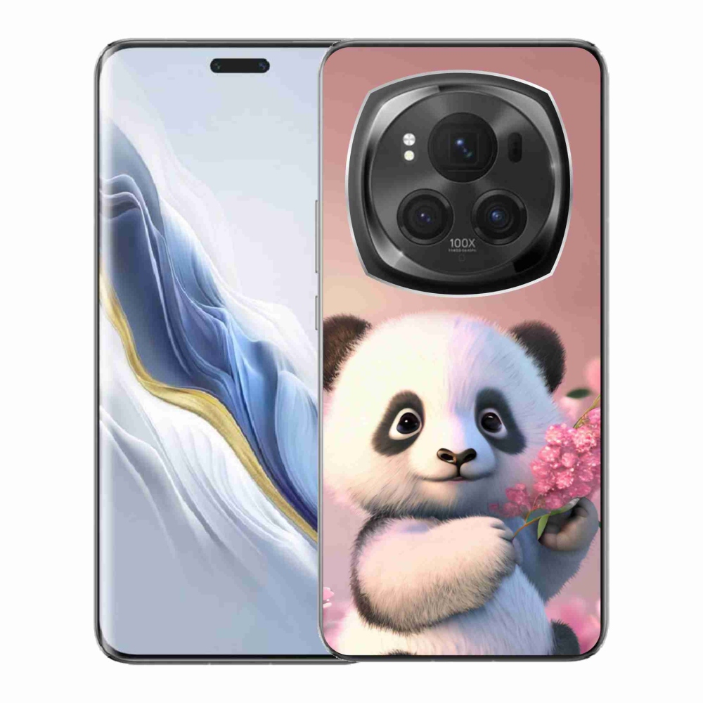 Gél borítás mmCase a Honor Magic 6 Pro 5G számára - aranyos panda