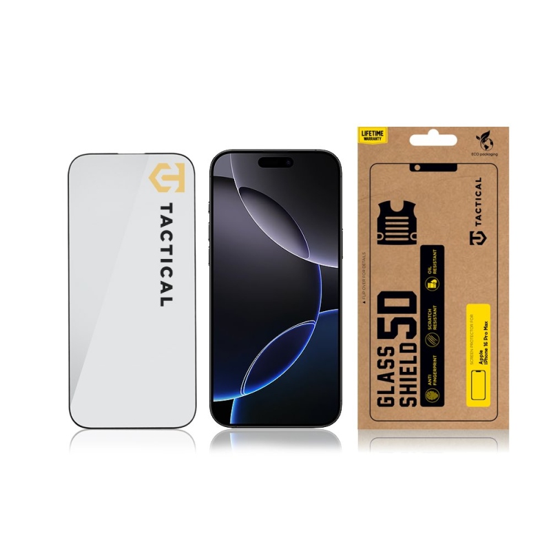 Tactical Glass Shield 5D üveg az Apple iPhone 16 Pro Max készülékhez Fekete