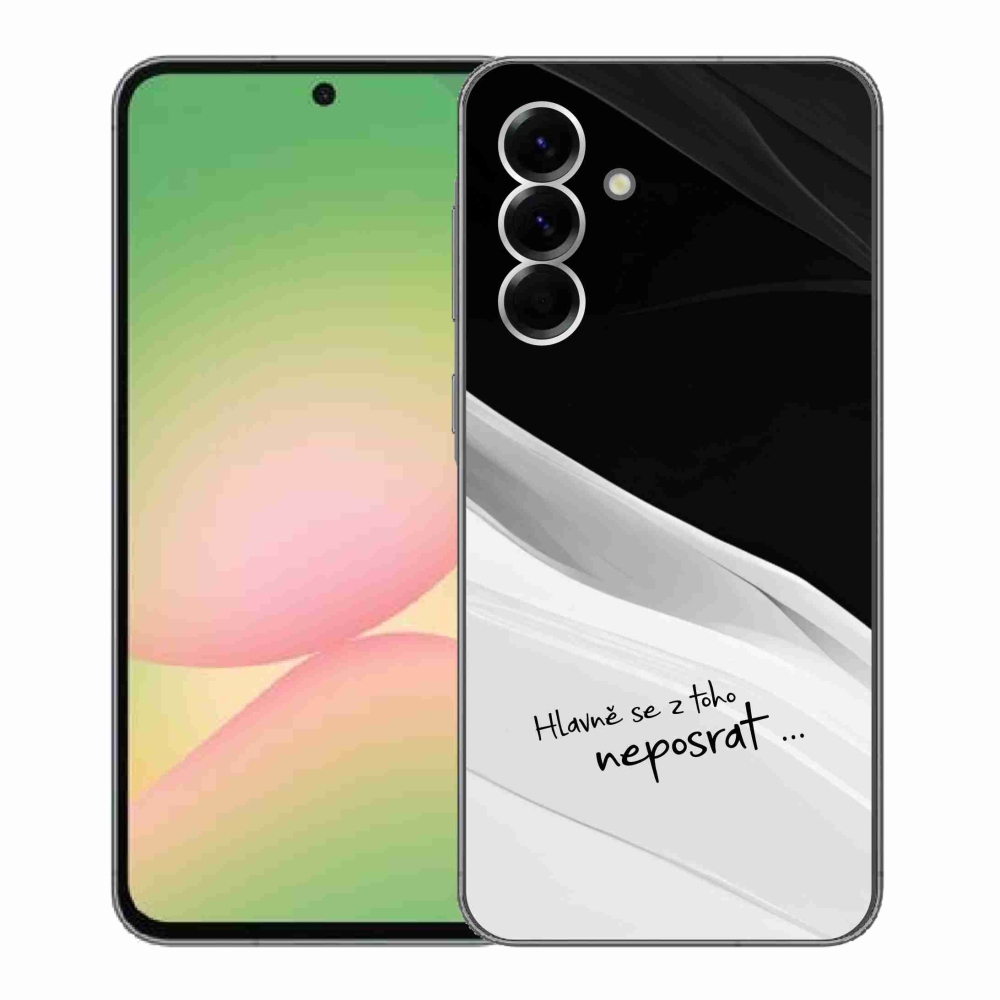 Gél borító mmCase Samsung Galaxy A56 5G - vicces szöveg 13 fehér és fekete háttérrel