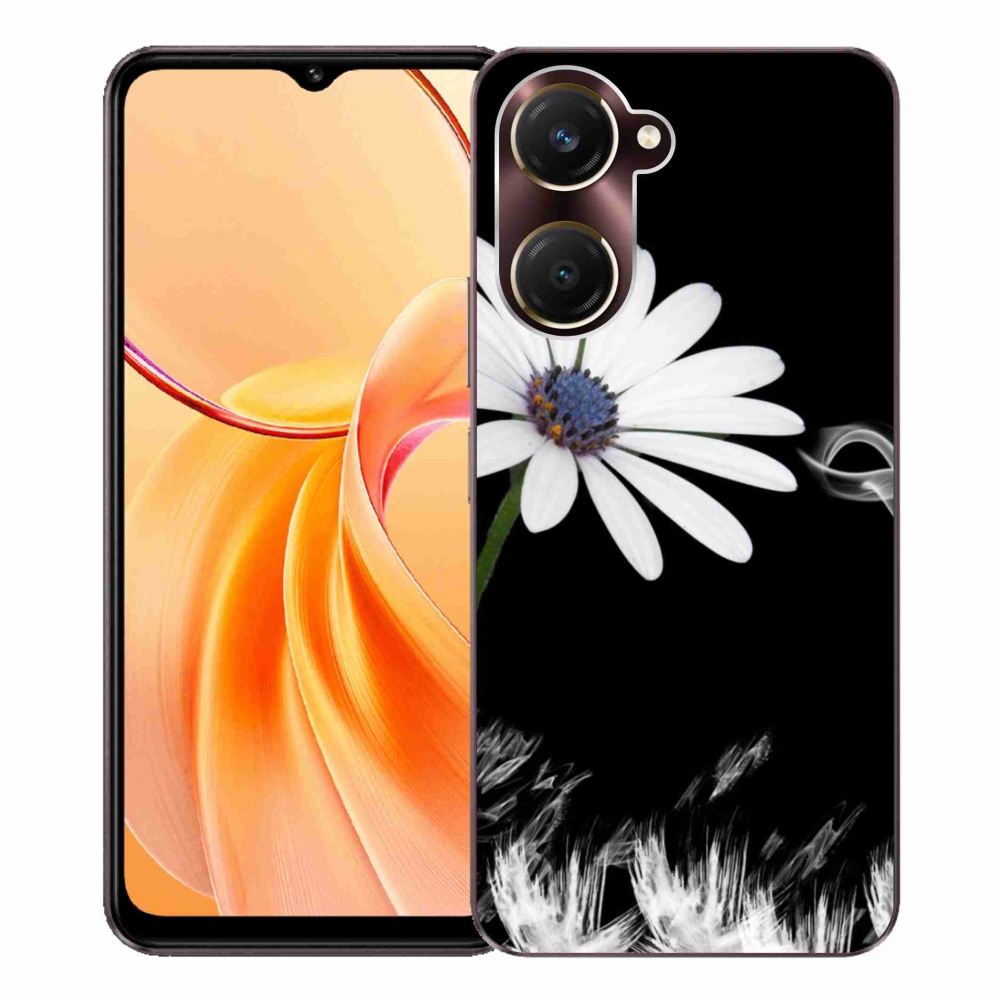Gél védőhuzat mmCase a Vivo Y28s 5G-hez - fehér virág