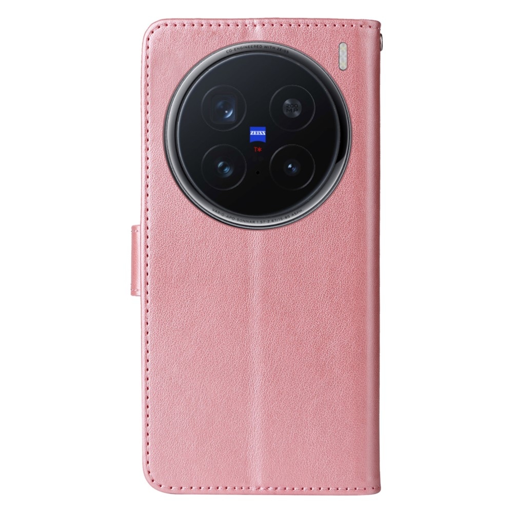 Virágos könyv tok a Vivo X200 Pro 5G készülékhez - rózsaszín