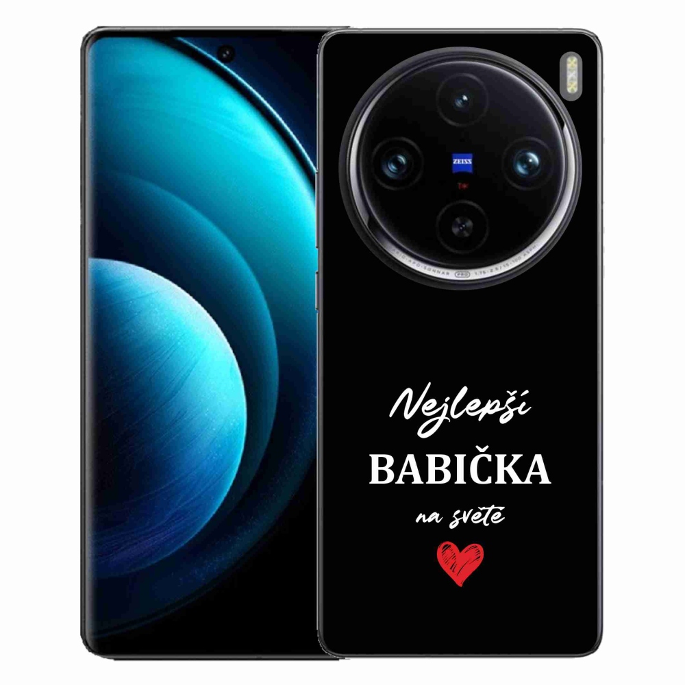 Gél borítás mmCase a Vivo X100 Pro 5G-n - Best Grandma 1 fekete háttérrel
