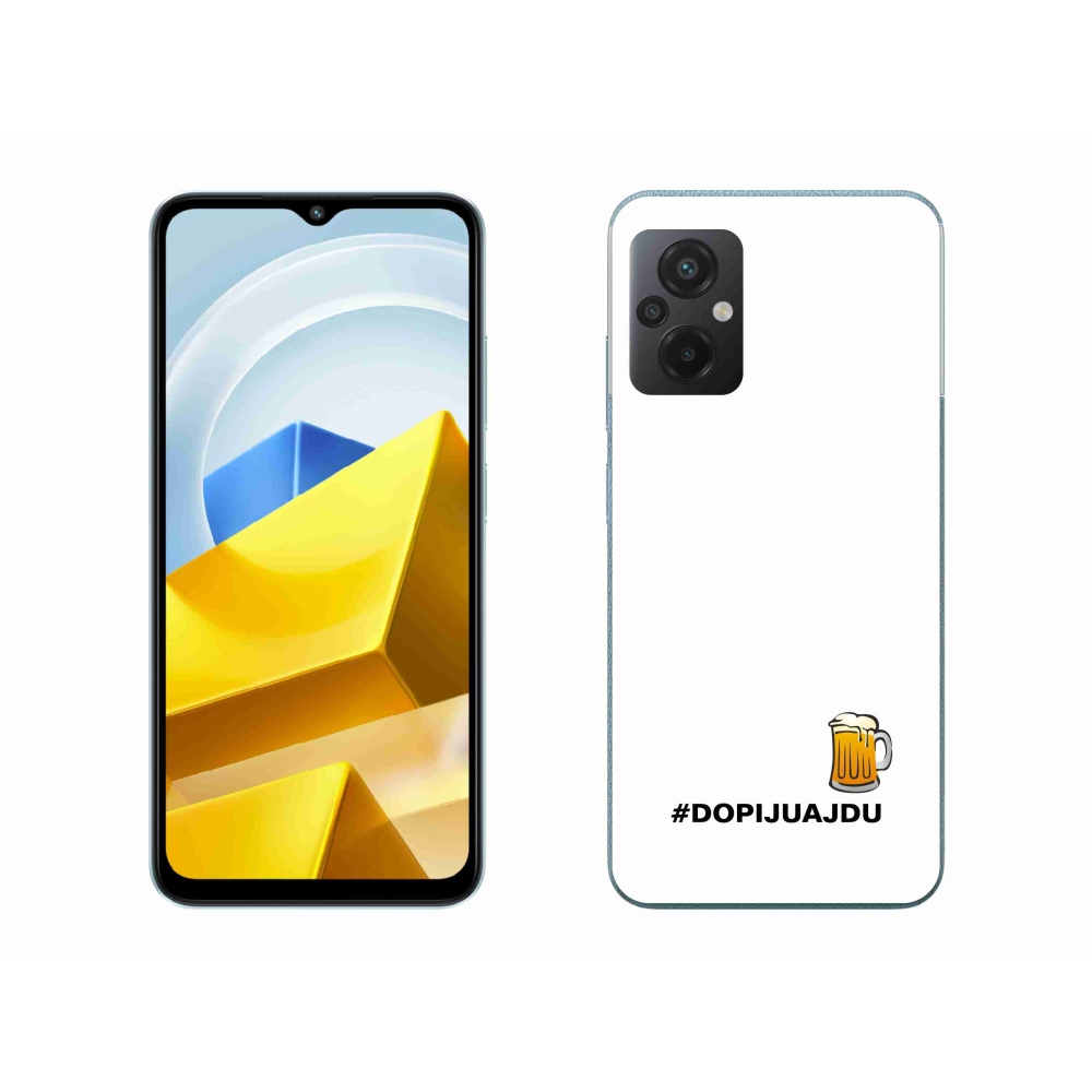 Gél borító mmCase a Xiaomi Poco M5 4G-hez - sör motívum 1 fehér háttér