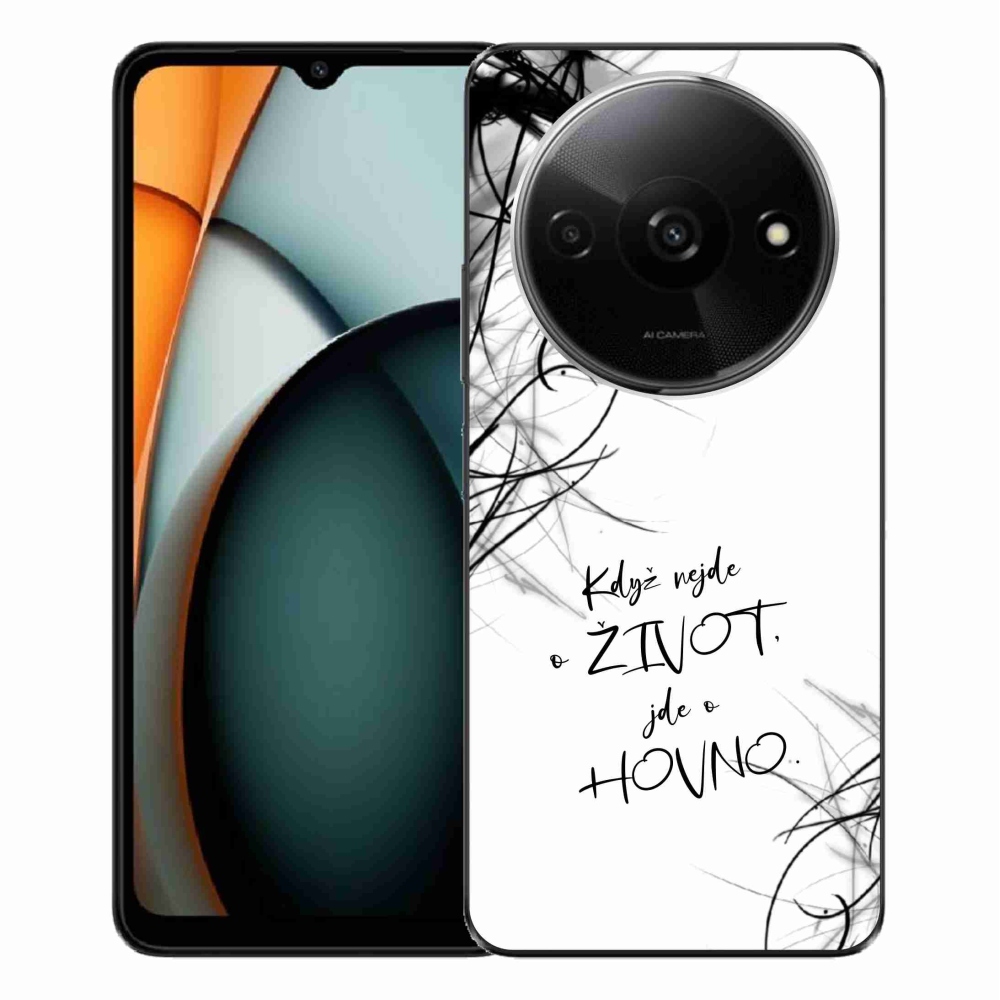 Gél borító mmCase a Xiaomi Redmi A3-hoz - vicces szöveg 16 fehér háttér