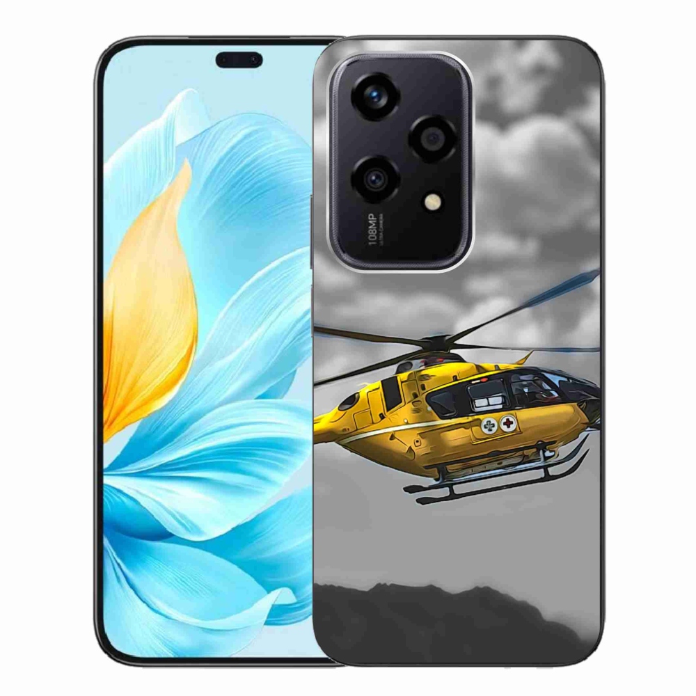 Zselés borítás mmCase a Honor 200 Lite 5G számára - sárga helikopter