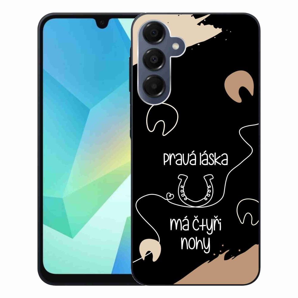 Gél borítás mmCase Samsung Galaxy A16 4G/5G - ló motívum fekete háttérrel