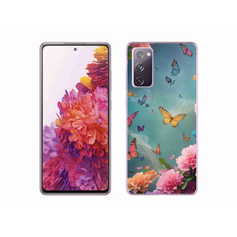 Gél borítás mmCase Samsung Galaxy S20 FE készülékhez - színes virágok és pillangók