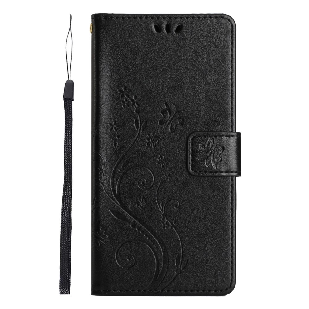 Virágok könyv tok Xiaomi Redmi Note 14 5G-hez - fekete
