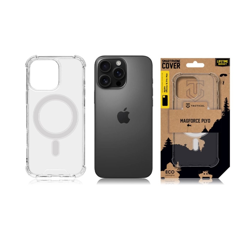 Taktikai MagForce Plyo borítás Apple iPhone 16 Pro Max készülékhez Átlátszó