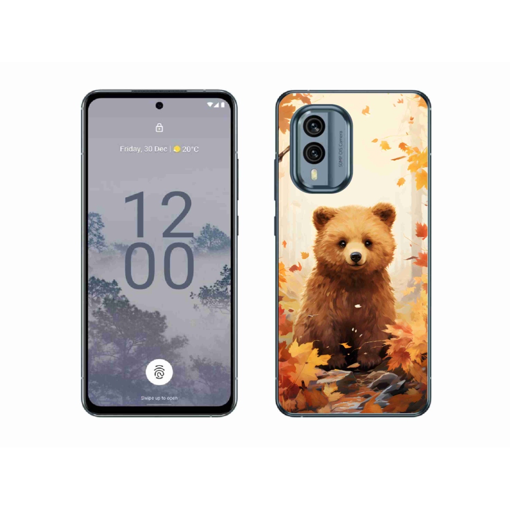 Zselés borítás mmCase a Nokia X30 5G készülékhez - medve az erdőben