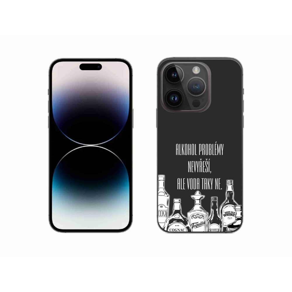 Gél borítás mmCase iPhone 14 Pro 6.1 készülékhez - vicces szöveg fekete háttérrel