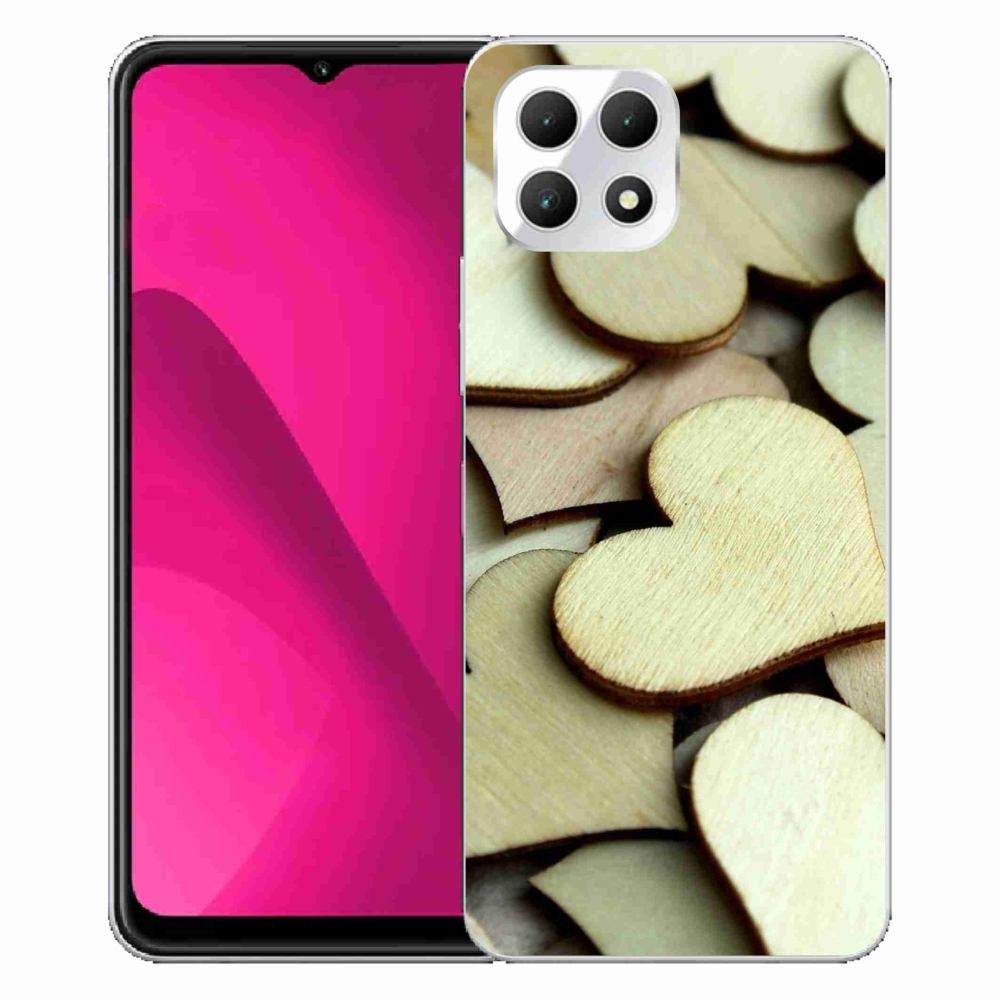 Zselés borítás mmCase a T-Mobile T Phone 2 készülékhez - fából készült szívek