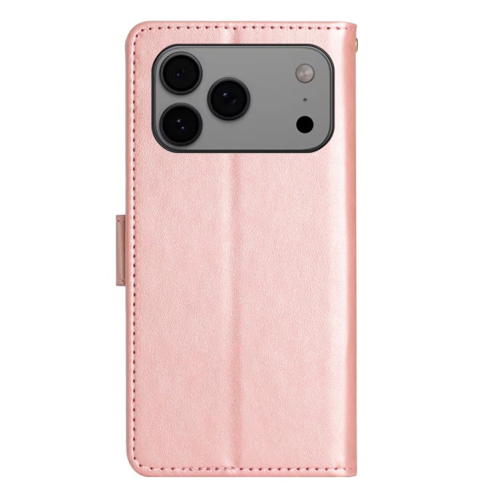 Virágok könyv tok iPhone 17 Pro Max készülékhez - rózsaarany