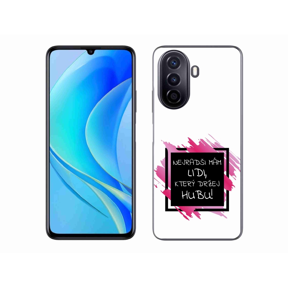 Gél borító mmCase a Huawei Nova Y70-hez - vicces szöveg 7 fekete és fehér háttérrel