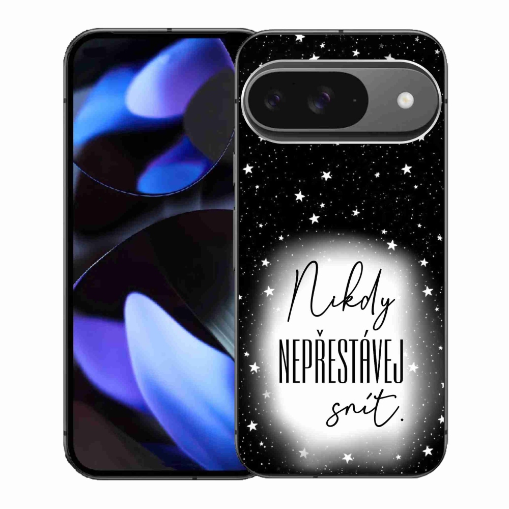 Gél borítás mmCase a Google Pixel 9/9 Pro készülékhez - Idézet 1 fehér és fekete háttérrel