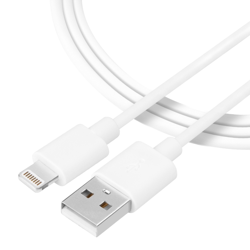 Taktikai sima menetes kábel USB-A / villám 2m Fehér