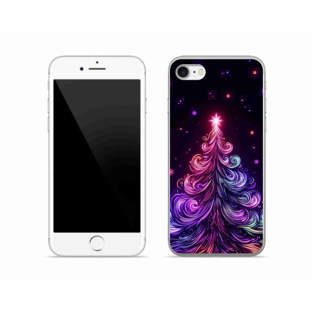 Zselés borítás mmCase iPhone SE (2020) - neon karácsonyfa 1