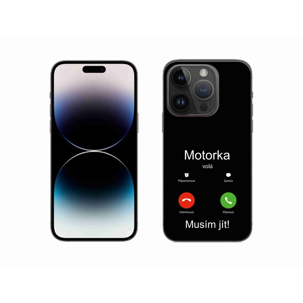 Zselés borítás mmCase iPhone 14 Pro 6.1 készülékhez - motoros hívások fekete háttérrel
