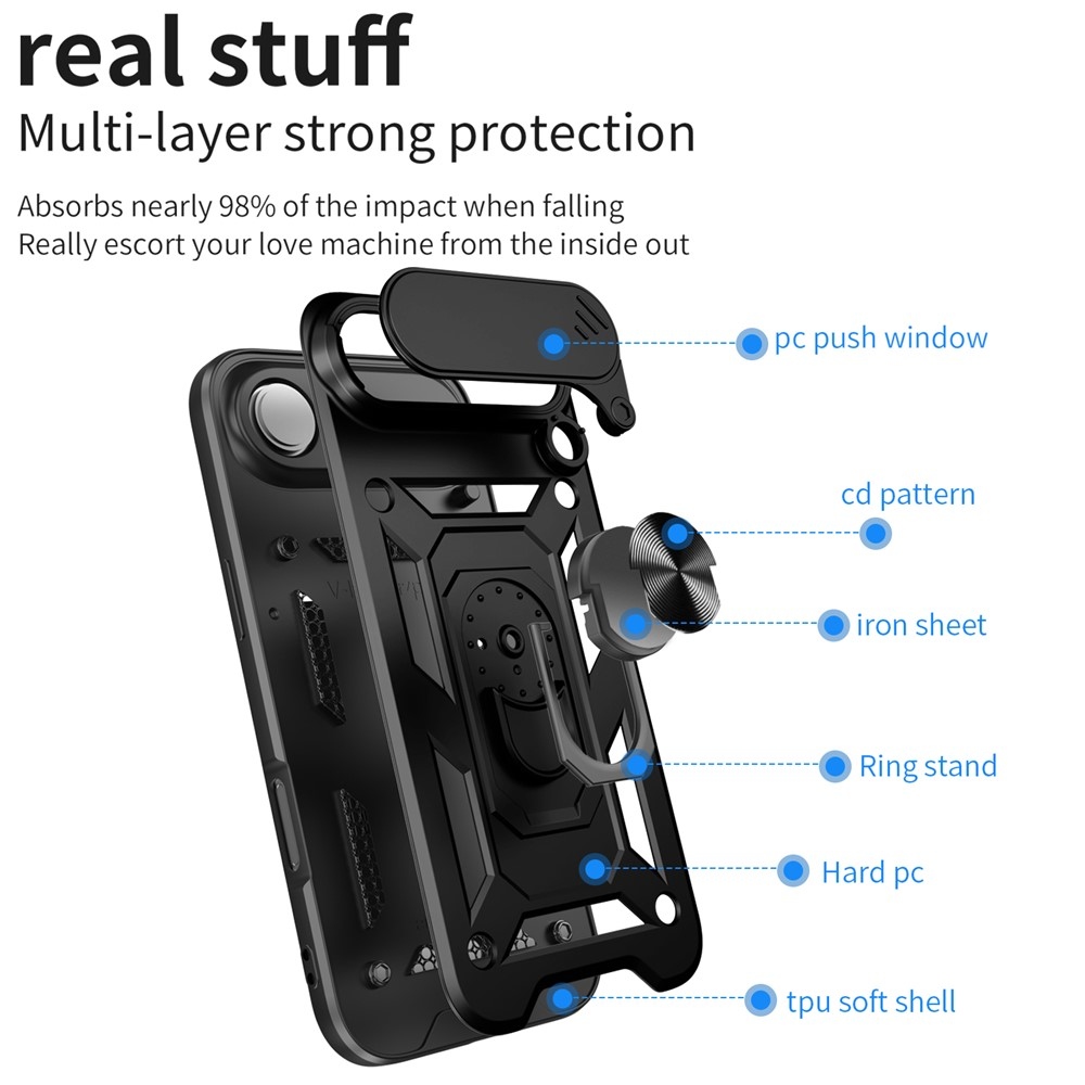 Ring tartós borító iPhone 17 Air készülékhez - Fekete