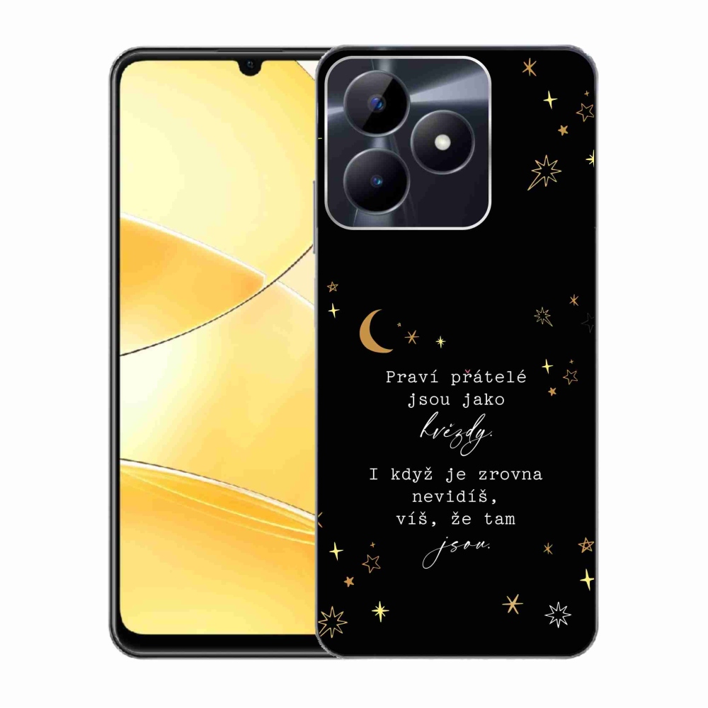 Zselés borító mmCase a Realme C51/C53 készülékhez - idézet 6 fekete háttér