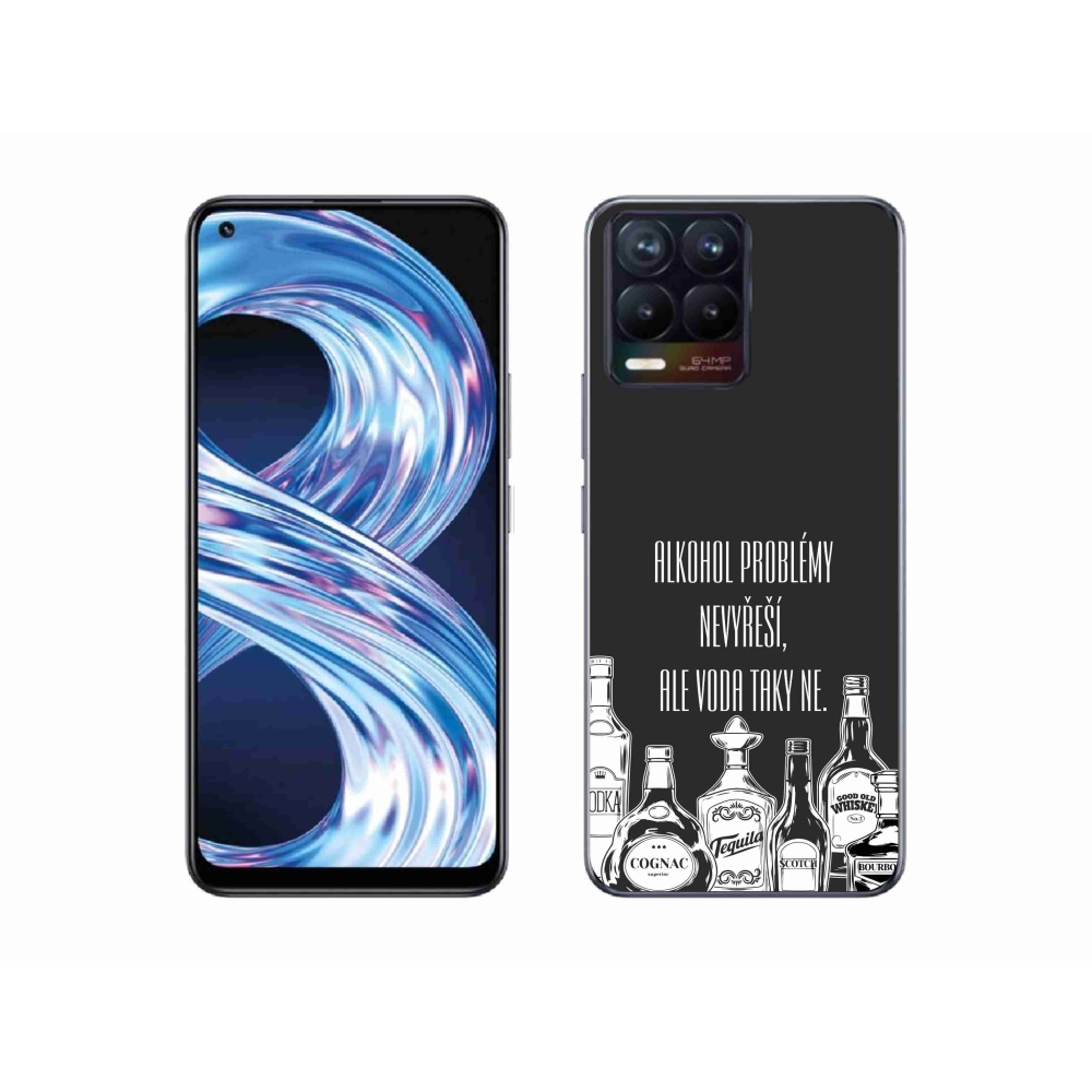 Gél borító mmCase a Realme 8 4G-n - vicces szöveg fekete háttérrel