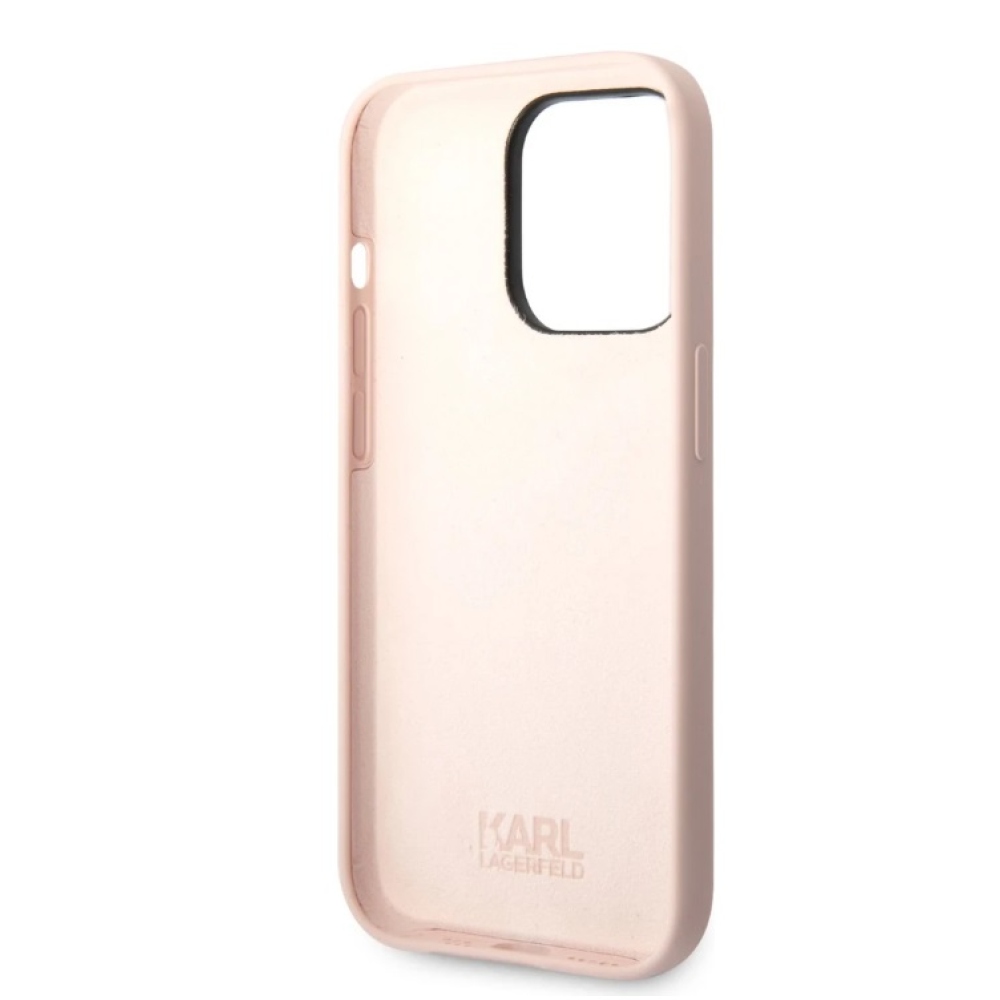 Karl Lagerfeld Liquid Silicone Karl Head Karl Head iPhone 14 Pro Max borító rózsaszín