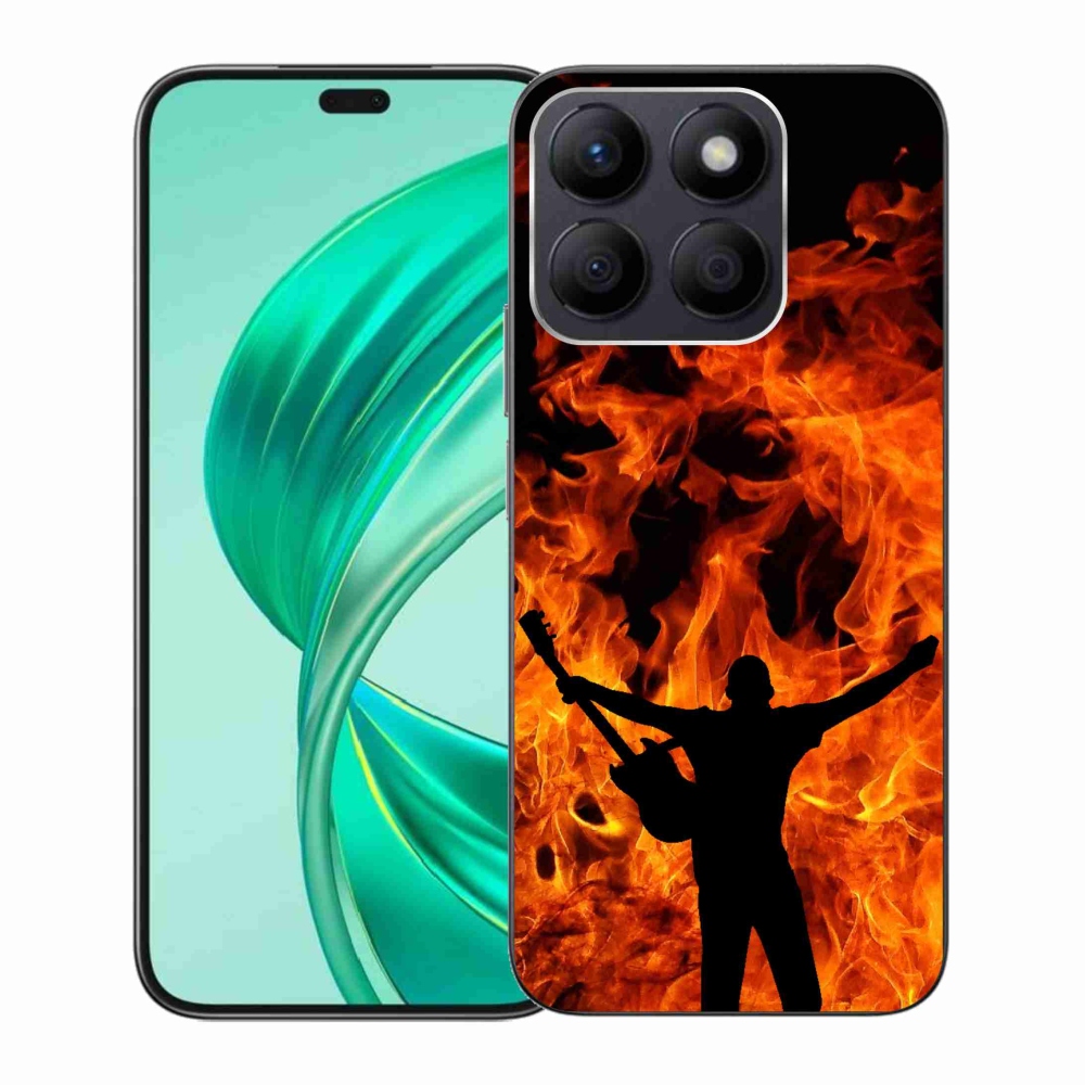 Zselés borítás mmCase a Honor X8b számára - zenész és tűz