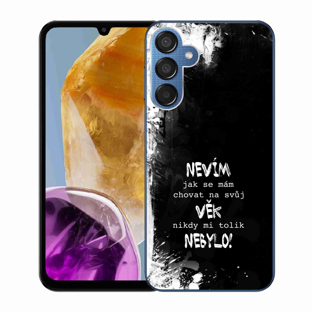 Gél borító mmCase Samsung Galaxy M15 5G - vicces szöveg 14 fekete háttér