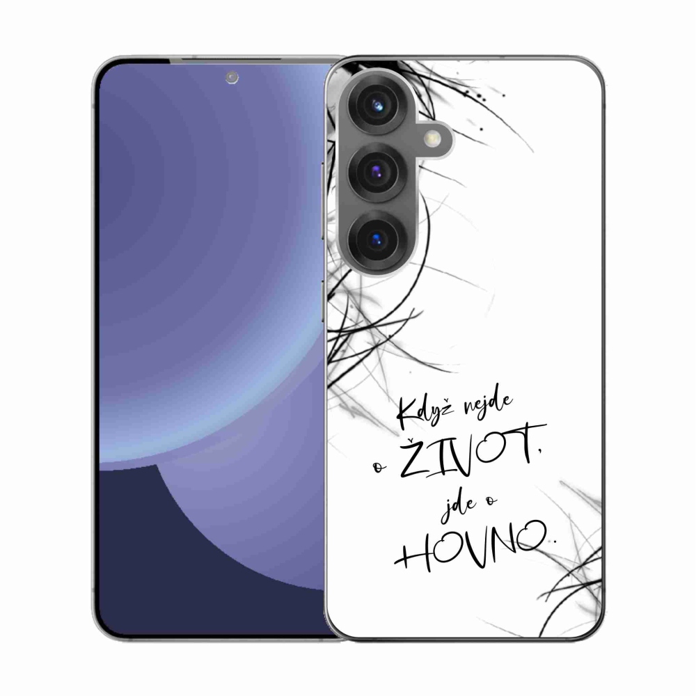 Gél borító mmCase Samsung Galaxy S25 készülékhez - vicces szöveg 16 fehér háttér