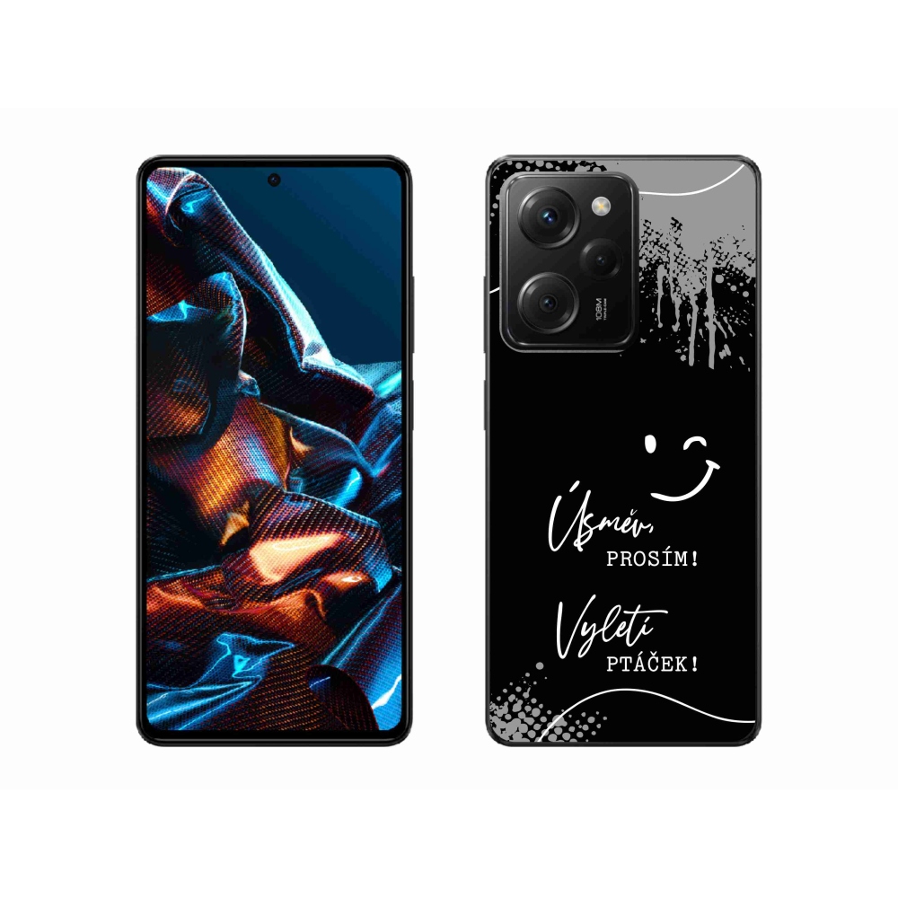 Gél borító mmCase a Xiaomi Poco X5 Pro 5G-hez - vicces szöveg 4 fekete háttérrel