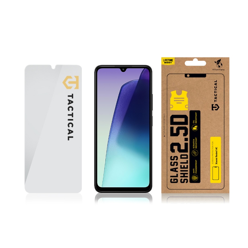Taktikai üvegpajzs 2.5D üveg Xiaomi Redmi 14C 4G / A4 5G / Poco C75 Clear számára