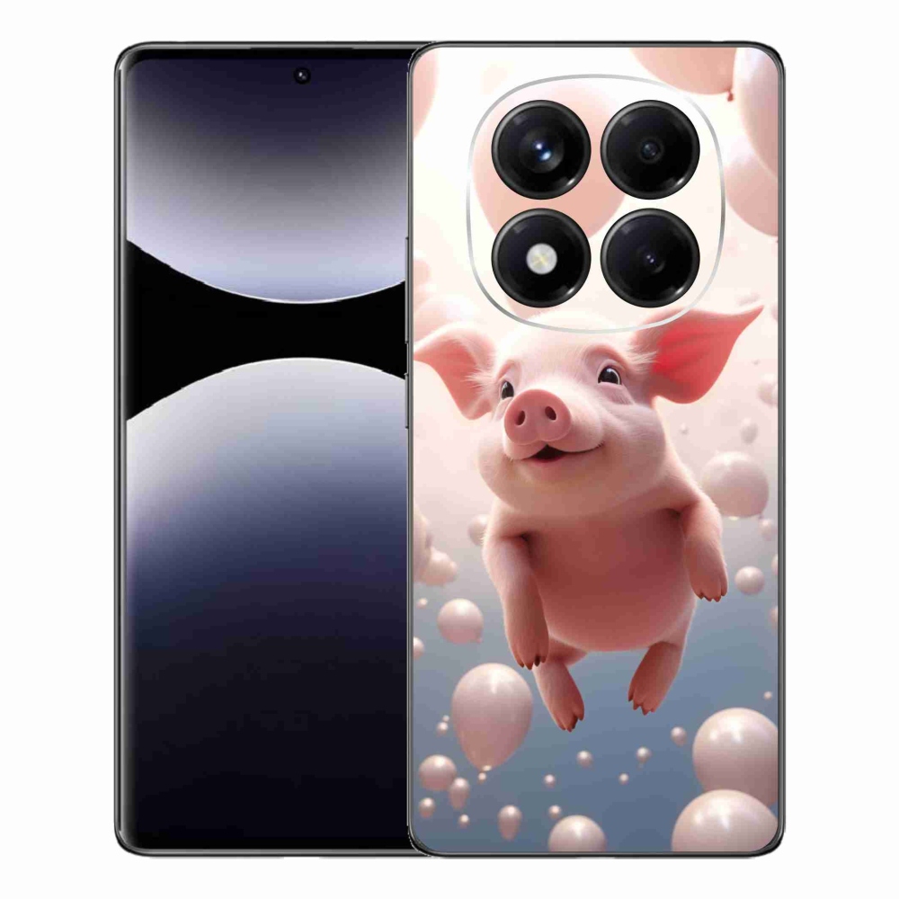Gél borítás mmCase a Xiaomi Redmi Note 14 Pro számára - malac lufikkal